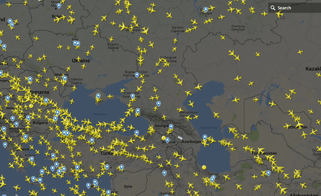 Онлайн карта авиаполетов